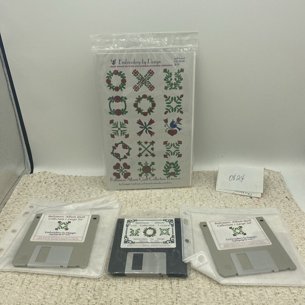 Embroidery By Design With (5) Diskettes Baltimore Quilt Digital Artwork